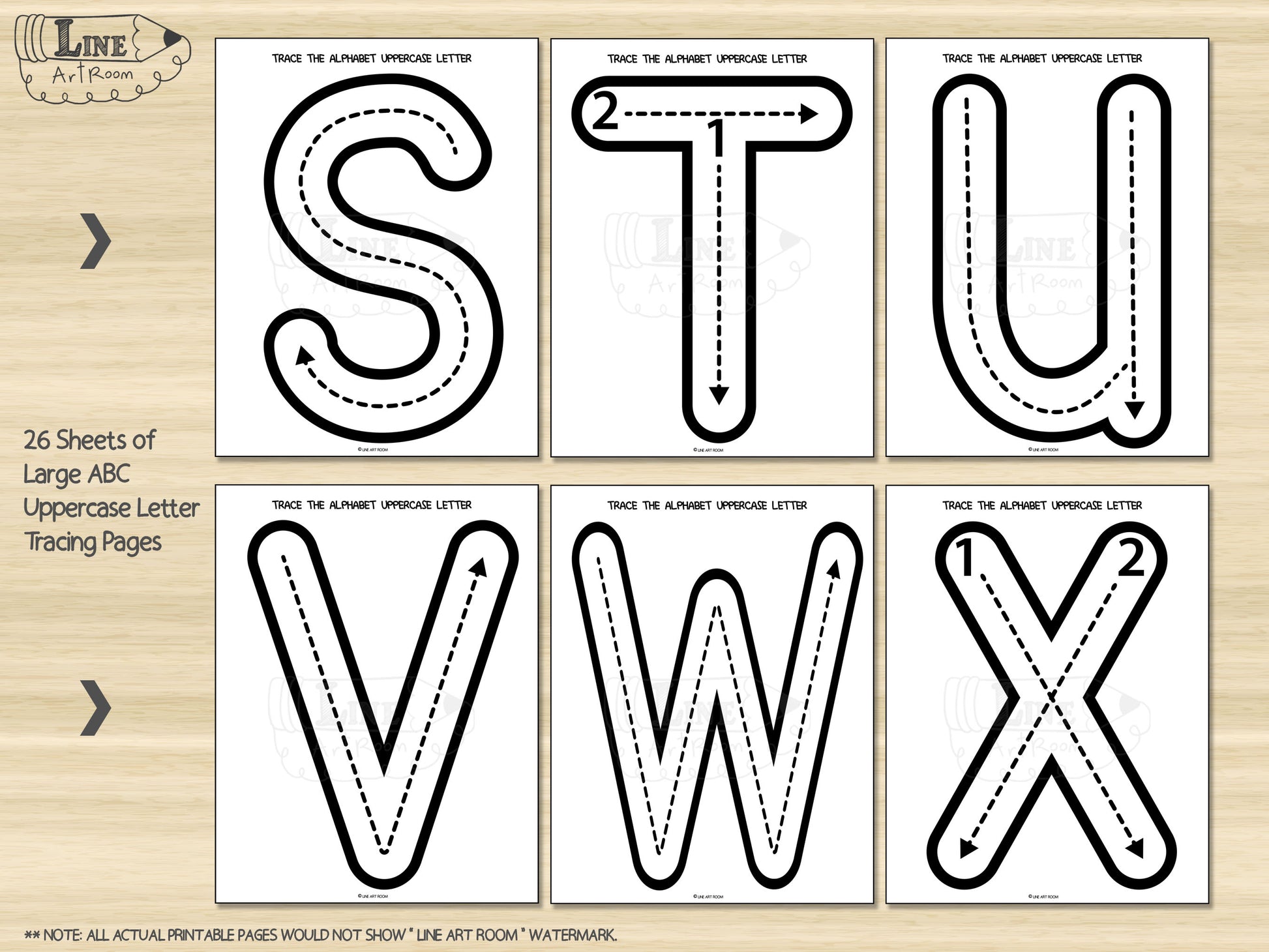 Alphabet Uppercase Tracing BW Activity 4