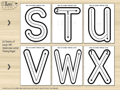 Alphabet Uppercase Tracing BW Activity 4
