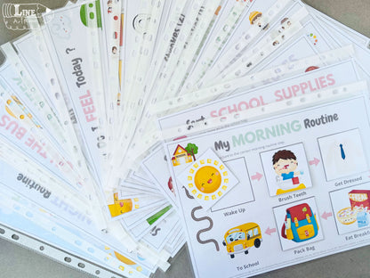 A variety of fun engaging activities of this back to school busy book 