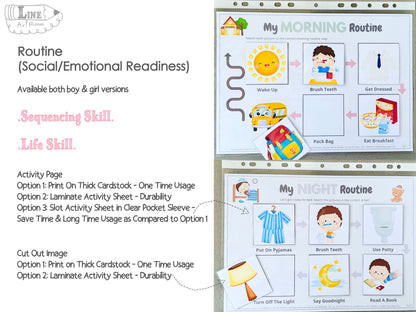 Educational materials for children's routines.