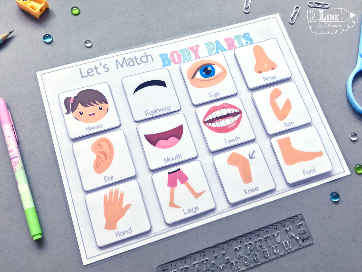 Body Matching Fun Matching Body Parts Preschool Kids Activities to Engage Learning ...