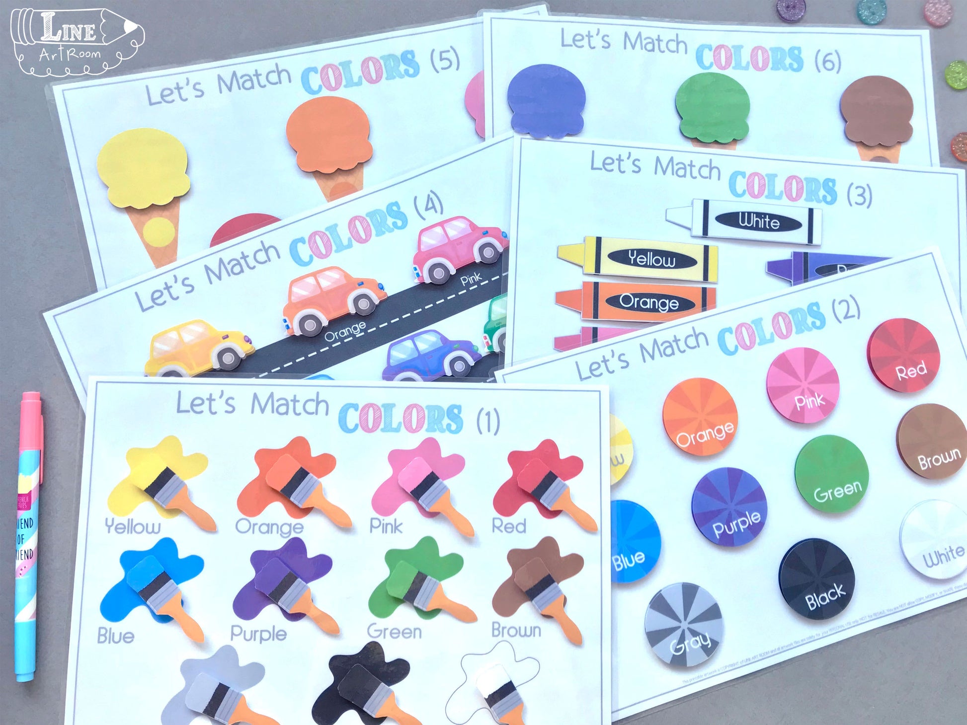 Colors Activities Top Angle Overview