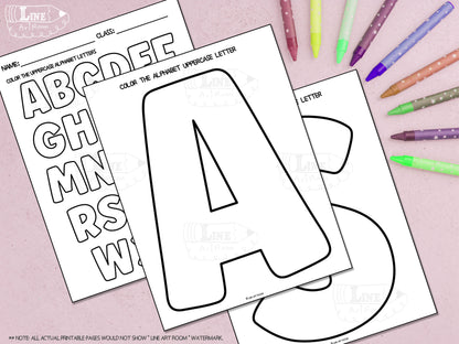 Cute Alphabet Uppercase Letters Mockup