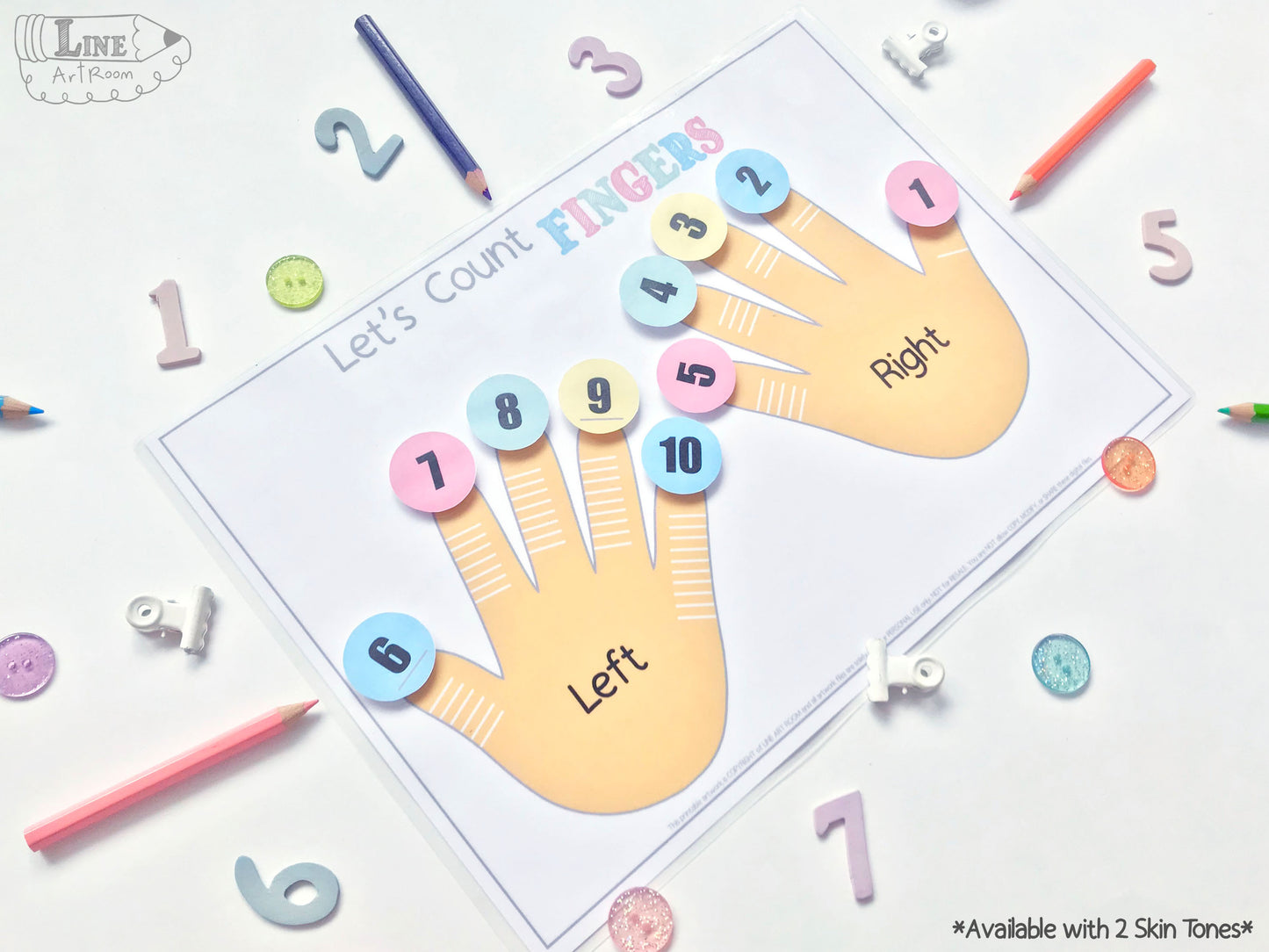 Fingers Counting Activities Top Angle Overview