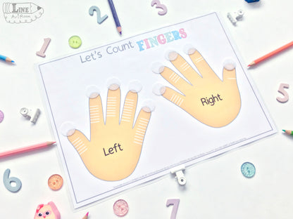 Fingers Counting Activities Sheet