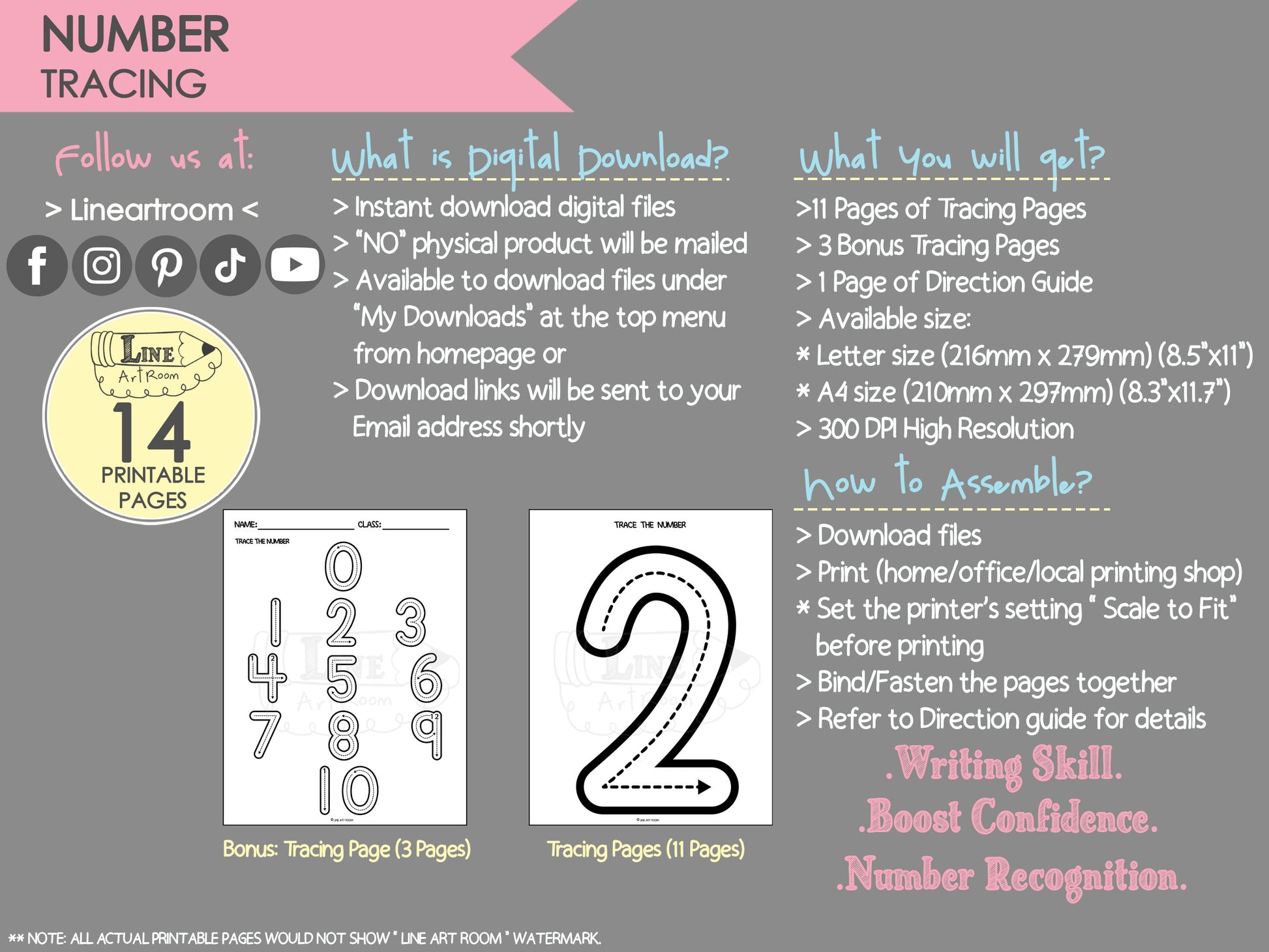 Number Tracing BW Product Information