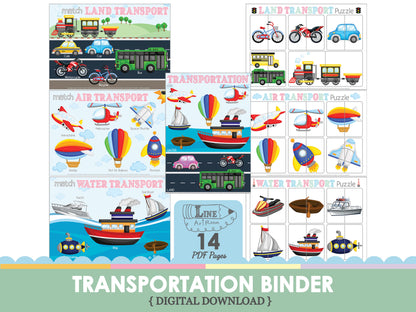 Transportation Learning Binder Top Overview