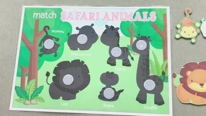 Safari Animals Matching & Puzzle Video